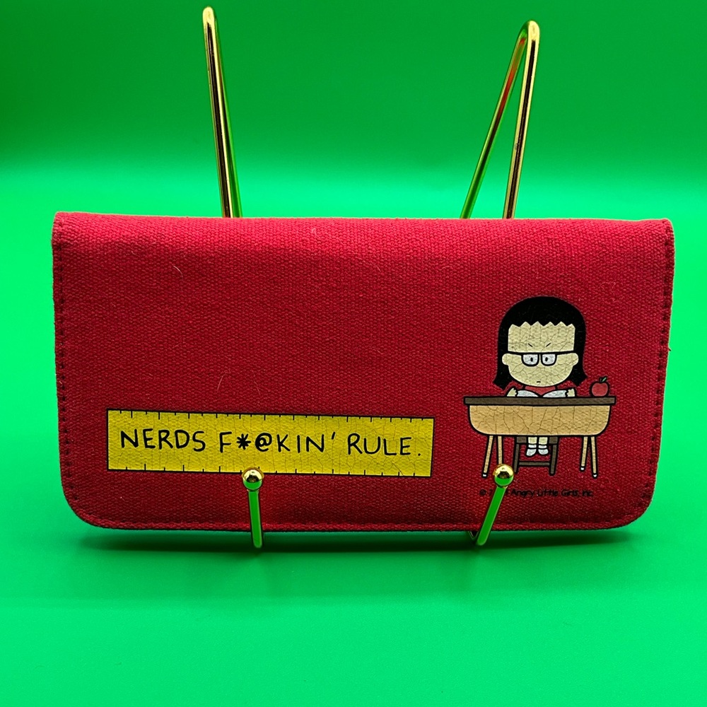 A Rare Red Angry Little Girls By Lela Lee Women's Vintage Snap Wallet Billfold
